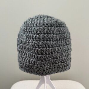 Unisex Reflective Crochet Hat Toque Gray